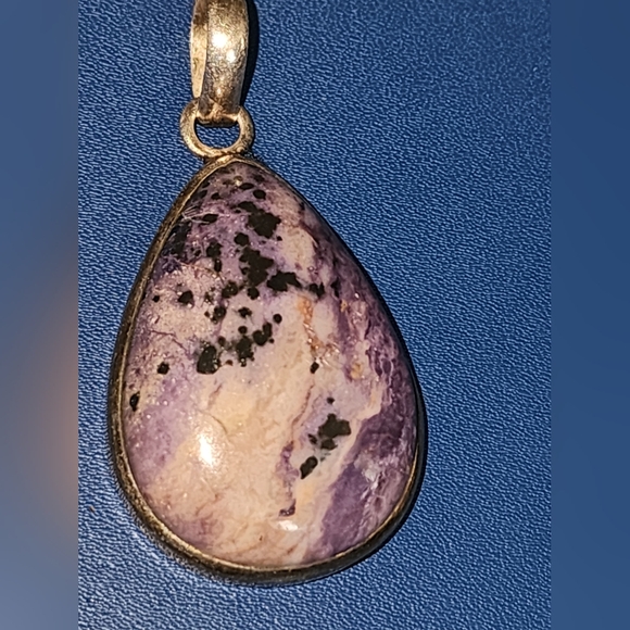 Jewelry - Charoite & 925 Stamped Pendent